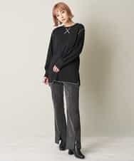 A1KJM18045 A de a.v.v 配色メローチュニックＴシャツ ブラック