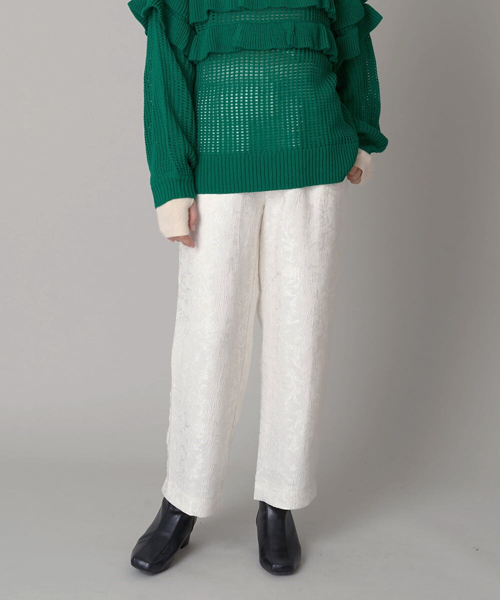 RED VALENTINO ハート柄ジャガードパンツ ガーリーファッション RED VALENTINO ハート柄ジャガードパンツ ガーリーファッション