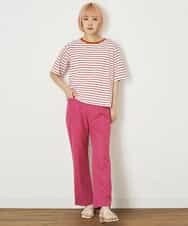 A5KGP03027 A de a.v.v ボーダークルーネックTシャツ レッド