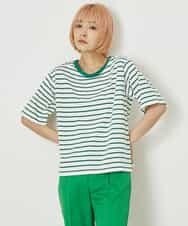 A5KGP03027 A de a.v.v ボーダークルーネックTシャツ グリーン