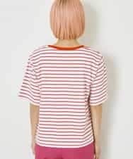 A5KGP03027 A de a.v.v ボーダークルーネックTシャツ ブラック