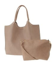 BJCAA01150 MK MICHEL KLEIN BAG(MK ミッシェルクラン バッグ) [インナーバッグ付き]スタッズデザイントートバッグ グリーン