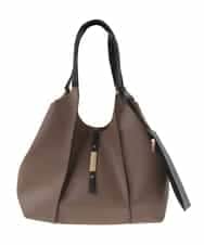 BJCAA02180 MK MICHEL KLEIN BAG(MK ミッシェルクラン バッグ) [ポーチ付き]メタルバーアクセントデザインバッグ ブラウン