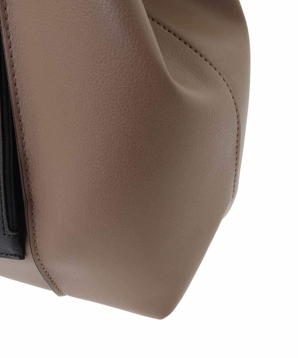 BJCAA02180 MK MICHEL KLEIN BAG(MK ミッシェルクラン バッグ) [ポーチ付き]メタルバーアクセントデザインバッグ ブラウン