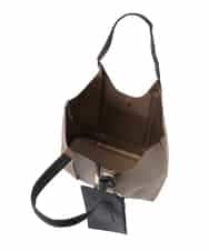 BJCAA02180 MK MICHEL KLEIN BAG(MK ミッシェルクラン バッグ) [ポーチ付き]メタルバーアクセントデザインバッグ ブラウン
