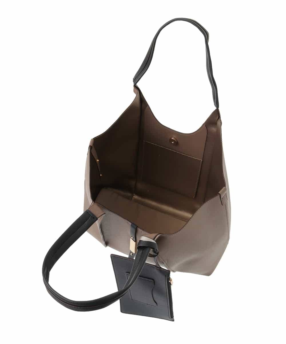 BJCAA02180 MK MICHEL KLEIN BAG(MK ミッシェルクラン バッグ) [ポーチ付き]メタルバーアクセントデザインバッグ ブラウン