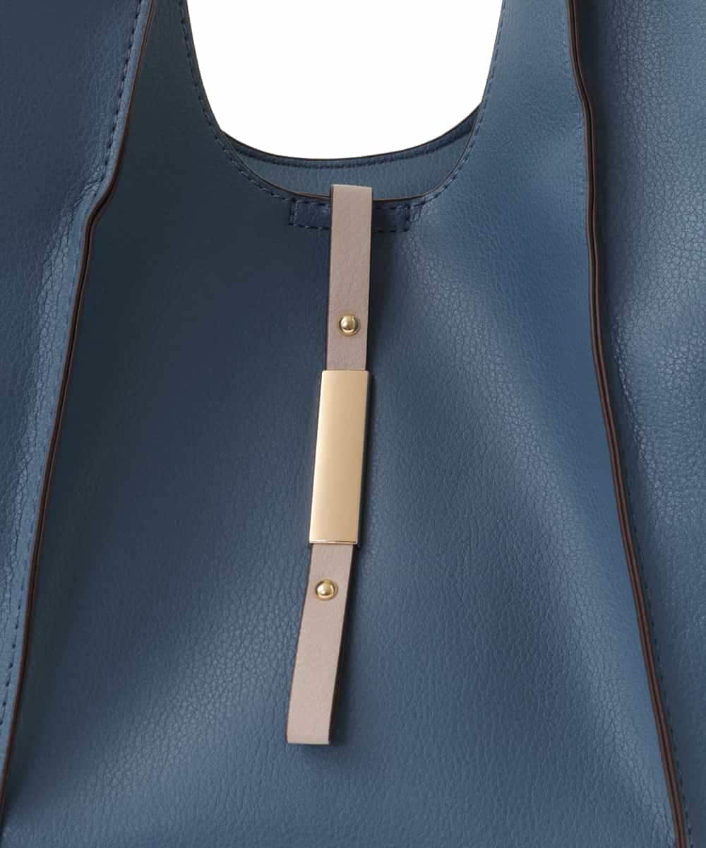 BJCAA02180 MK MICHEL KLEIN BAG(MK ミッシェルクラン バッグ) [ポーチ付き]メタルバーアクセントデザインバッグ ブラウン