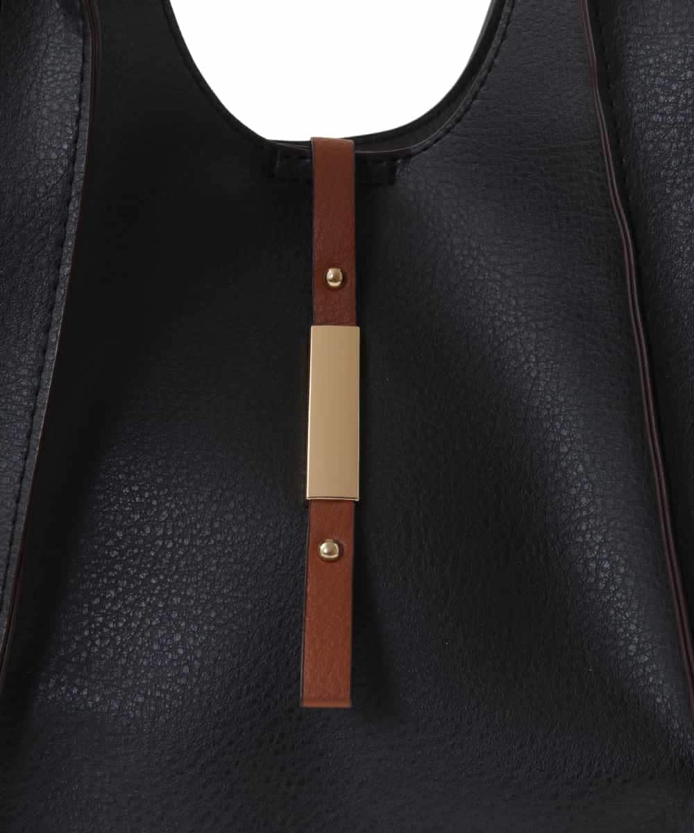 BJCAA02180 MK MICHEL KLEIN BAG(MK ミッシェルクラン バッグ) [ポーチ付き]メタルバーアクセントデザインバッグ ブラウン