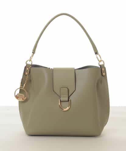 BJCAA10150 MK MICHEL KLEIN BAG [2WAY/チャーム付き]メタルバックルデザインハンドバッグ