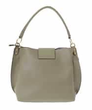 BJCAA10150 MK MICHEL KLEIN BAG(MK ミッシェルクラン バッグ) [2WAY/チャーム付き]メタルバックルデザインハンドバッグ カーキ