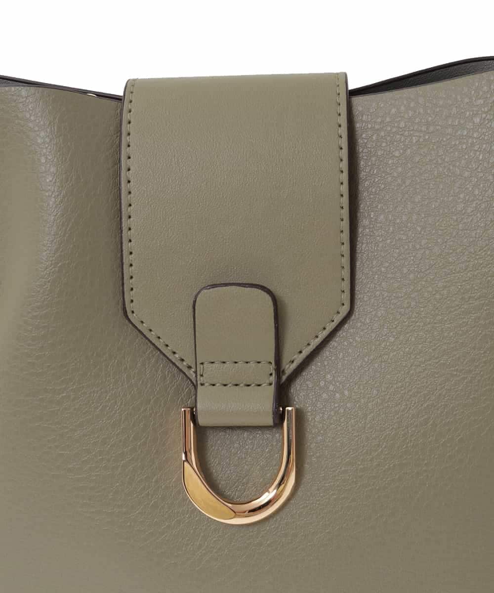 BJCAA10150 MK MICHEL KLEIN BAG(MK ミッシェルクラン バッグ) [2WAY/チャーム付き]メタルバックルデザインハンドバッグ カーキ