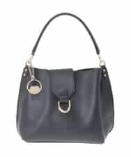 BJCAA10150 MK MICHEL KLEIN BAG(MK ミッシェルクラン バッグ) [2WAY/チャーム付き]メタルバックルデザインハンドバッグ ブラック