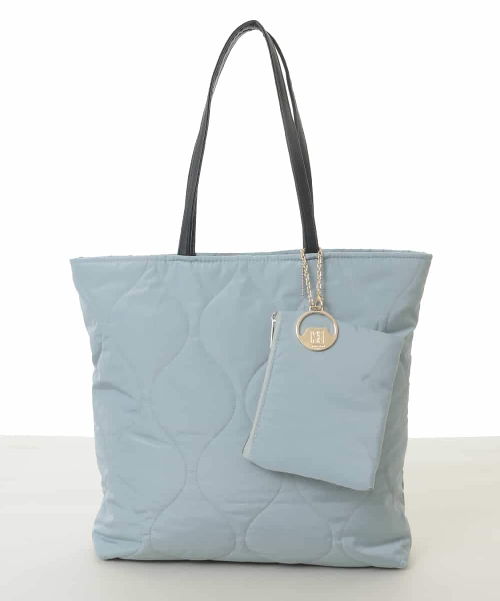 BJCAA11110 MK MICHEL KLEIN BAG(MK ミッシェルクラン バッグ) [ポーチ・チャーム付き/A4収納可]キルティングスクエアトートバッグ グレー