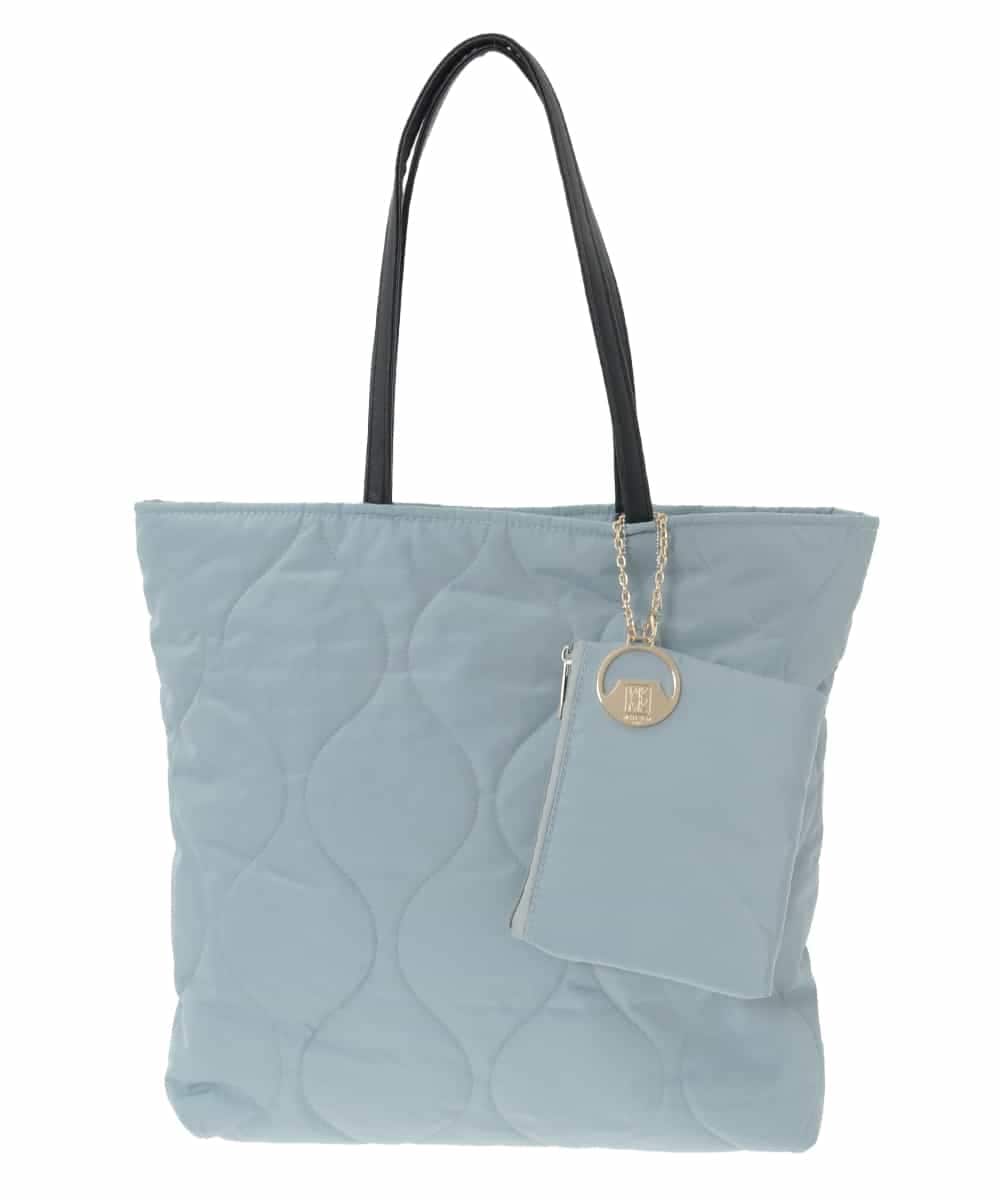 BJCAA11110 MK MICHEL KLEIN BAG(MK ミッシェルクラン バッグ) [ポーチ・チャーム付き/A4収納可]キルティングスクエアトートバッグ グレー