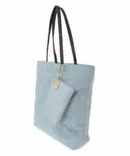 BJCAA11110 MK MICHEL KLEIN BAG(MK ミッシェルクラン バッグ) [ポーチ・チャーム付き/A4収納可]キルティングスクエアトートバッグ グレー