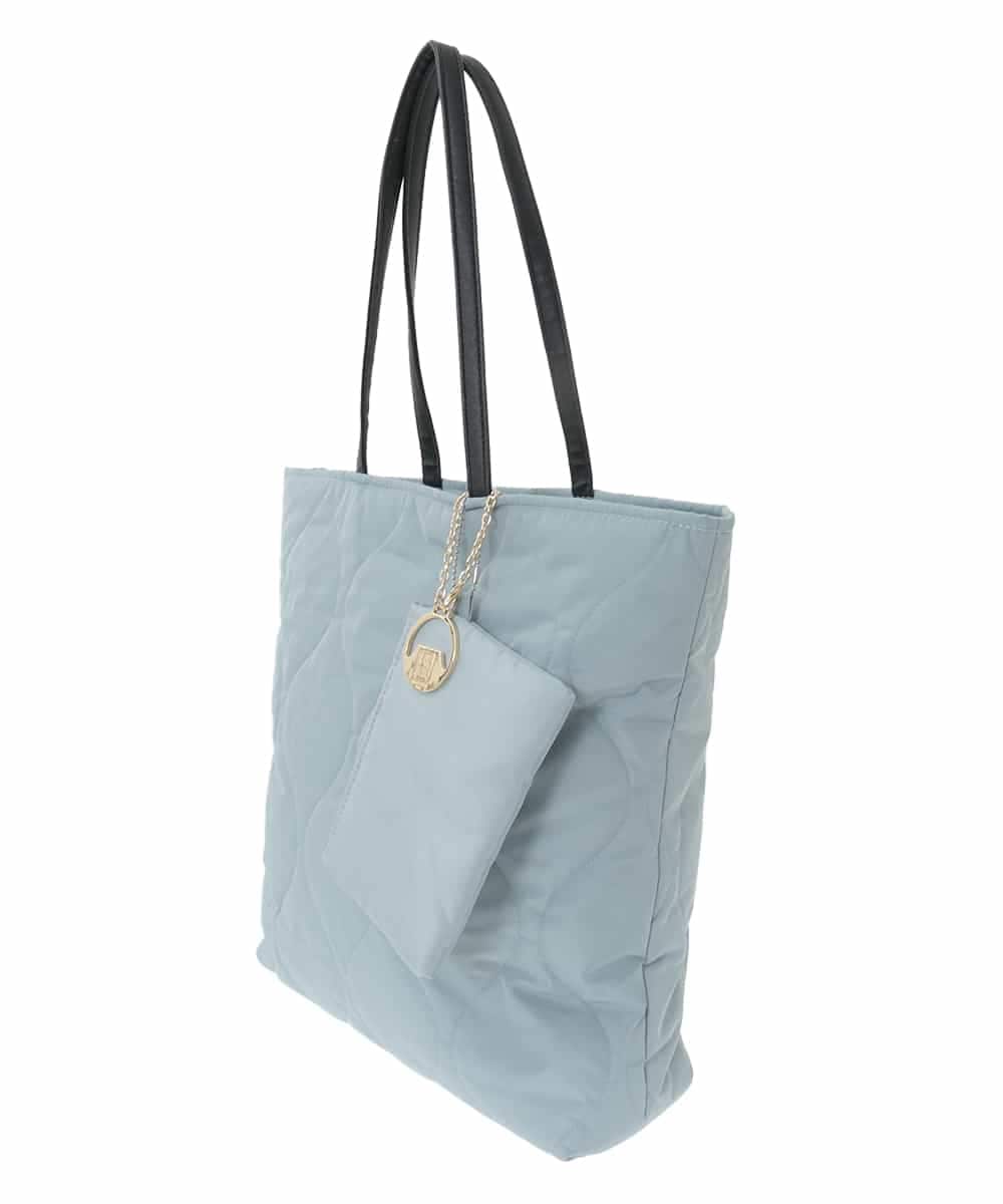 BJCAA11110 MK MICHEL KLEIN BAG(MK ミッシェルクラン バッグ) [ポーチ・チャーム付き/A4収納可]キルティングスクエアトートバッグ グレー