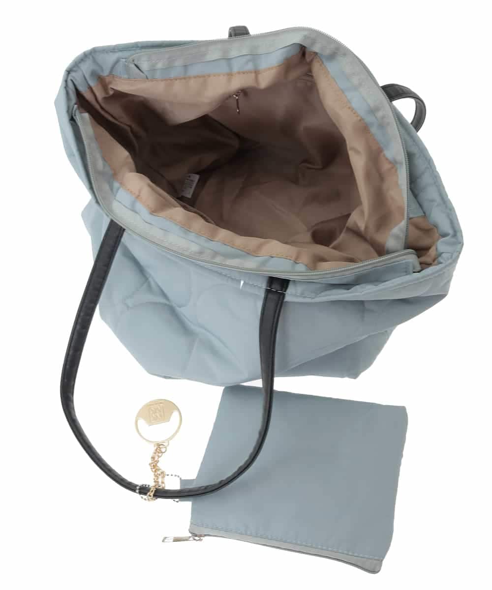 BJCAA11110 MK MICHEL KLEIN BAG(MK ミッシェルクラン バッグ) [ポーチ・チャーム付き/A4収納可]キルティングスクエアトートバッグ グレー