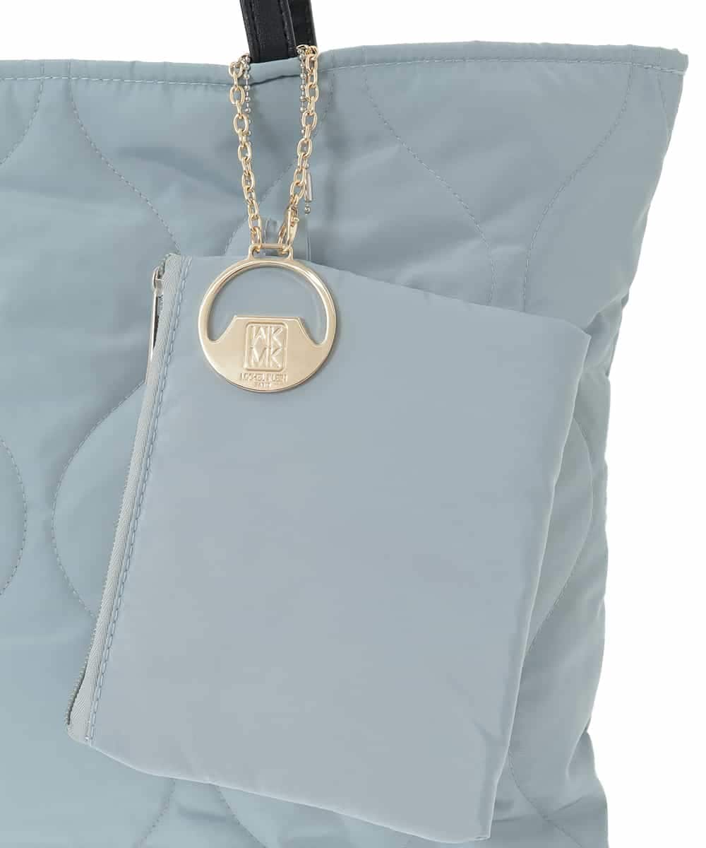 BJCAA11110 MK MICHEL KLEIN BAG(MK ミッシェルクラン バッグ) [ポーチ・チャーム付き/A4収納可]キルティングスクエアトートバッグ グレー