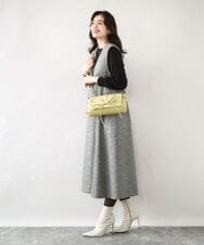 BJCAA13130 MK MICHEL KLEIN BAG(MK ミッシェルクラン バッグ) [チャーム付き]ギャザーリボンショルダーバッグ イエロー