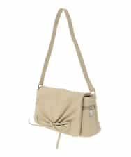 BJCAA13130 MK MICHEL KLEIN BAG(MK ミッシェルクラン バッグ) [チャーム付き]ギャザーリボンショルダーバッグ グリーン