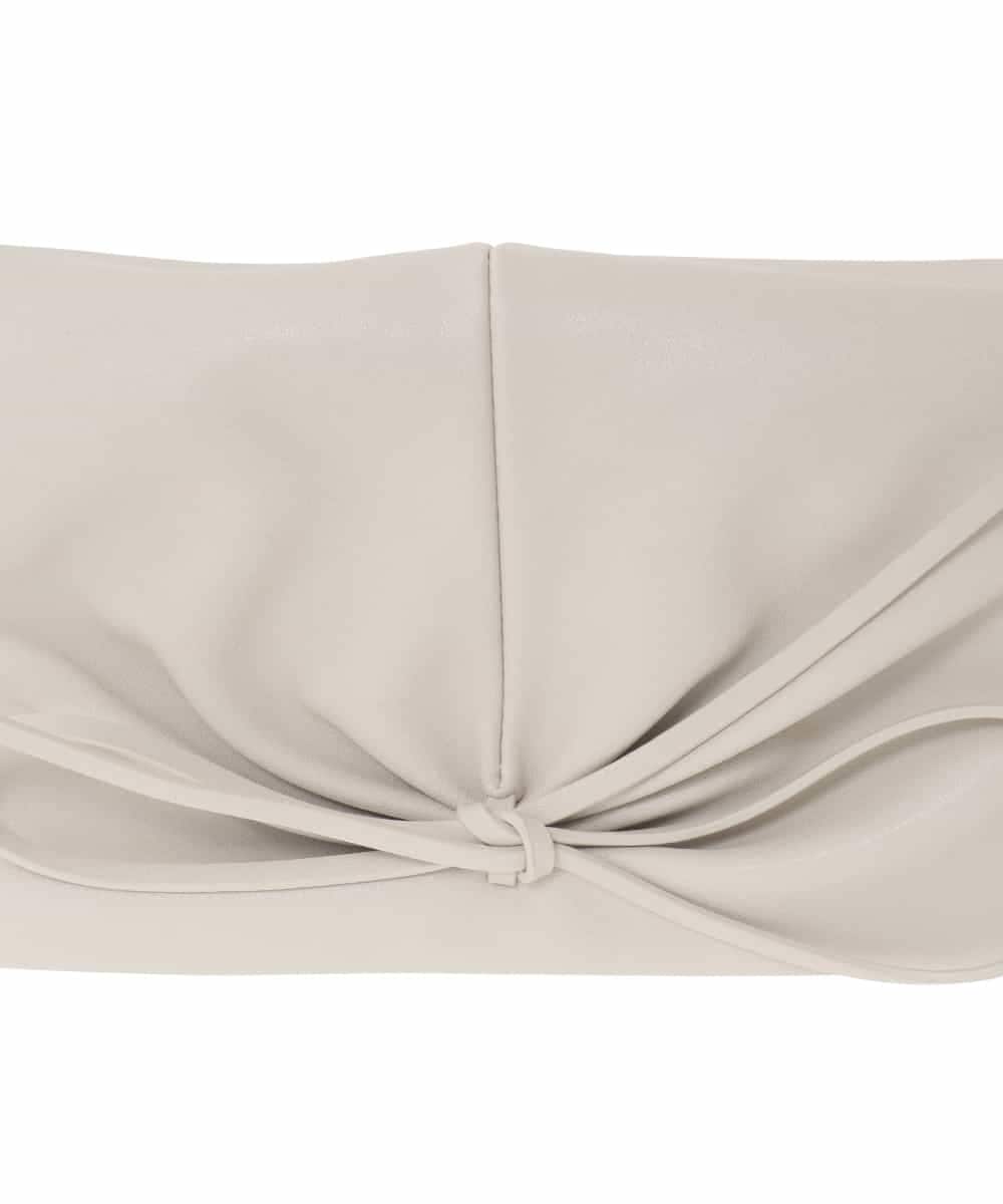 BJCAA13130 MK MICHEL KLEIN BAG(MK ミッシェルクラン バッグ) [チャーム付き]ギャザーリボンショルダーバッグ イエロー