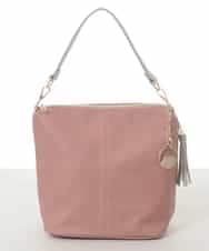 BJCAA14150 MK MICHEL KLEIN BAG(MK ミッシェルクラン バッグ) [軽量/2WAY/チャーム付き]ステッチアクセントワンハンドルバッグ パープル