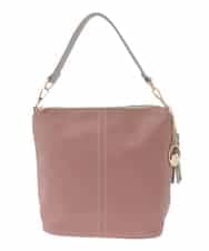 BJCAA14150 MK MICHEL KLEIN BAG(MK ミッシェルクラン バッグ) [軽量/2WAY/チャーム付き]ステッチアクセントワンハンドルバッグ パープル