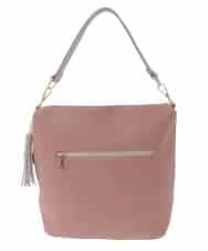 BJCAA14150 MK MICHEL KLEIN BAG(MK ミッシェルクラン バッグ) [軽量/2WAY/チャーム付き]ステッチアクセントワンハンドルバッグ パープル