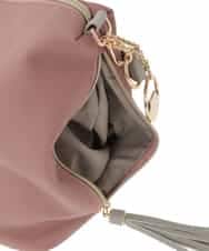 BJCAA14150 MK MICHEL KLEIN BAG(MK ミッシェルクラン バッグ) [軽量/2WAY/チャーム付き]ステッチアクセントワンハンドルバッグ パープル