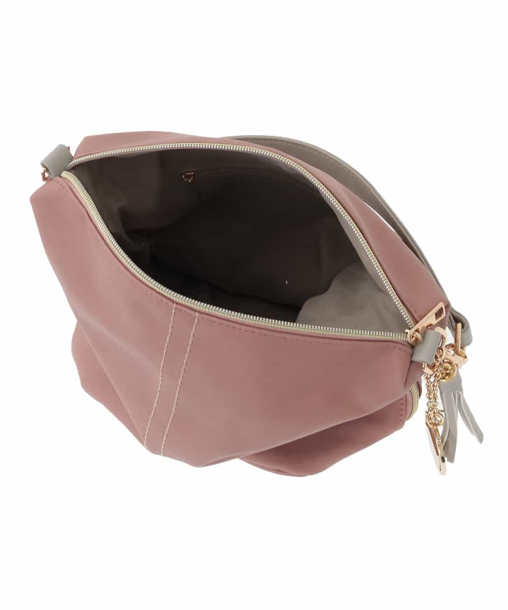 BJCAA14150 MK MICHEL KLEIN BAG(MK ミッシェルクラン バッグ) [軽量/2WAY/チャーム付き]ステッチアクセントワンハンドルバッグ パープル