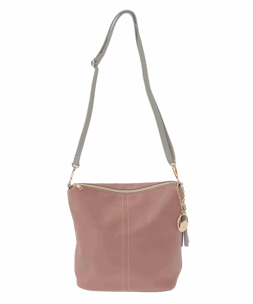 BJCAA14150 MK MICHEL KLEIN BAG(MK ミッシェルクラン バッグ) [軽量/2WAY/チャーム付き]ステッチアクセントワンハンドルバッグ パープル