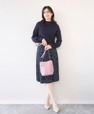 BJCAA17110 MK MICHEL KLEIN BAG(MK ミッシェルクラン バッグ) [軽量/チャーム付き]ウェーブカットステッチショルダーバッグ ピンク