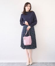 BJCAA17110 MK MICHEL KLEIN BAG(MK ミッシェルクラン バッグ) [軽量/チャーム付き]ウェーブカットステッチショルダーバッグ ピンク