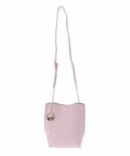 BJCAA17110 MK MICHEL KLEIN BAG(MK ミッシェルクラン バッグ) [軽量/チャーム付き]ウェーブカットステッチショルダーバッグ ピンク