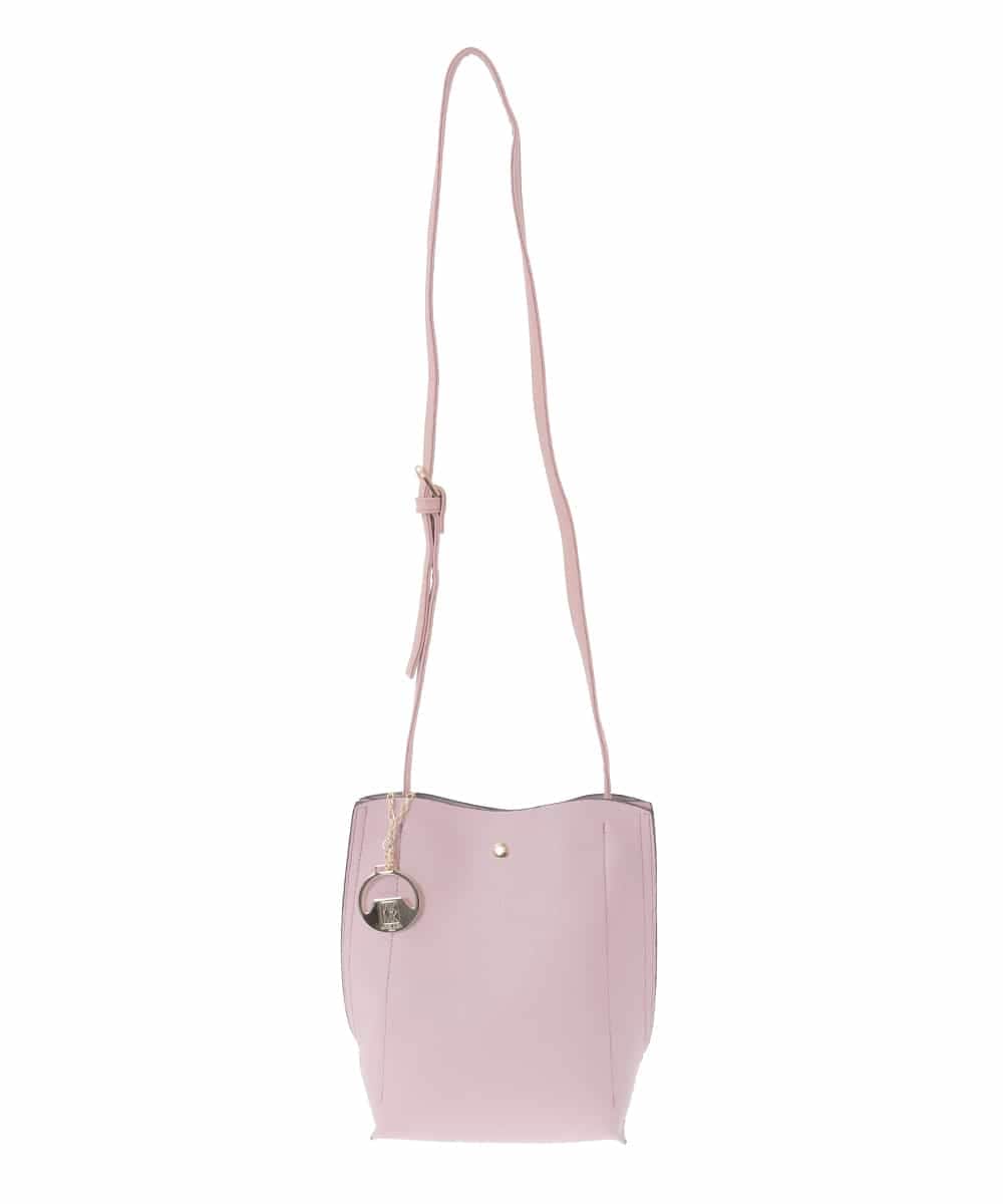 BJCAA17110 MK MICHEL KLEIN BAG(MK ミッシェルクラン バッグ) [軽量/チャーム付き]ウェーブカットステッチショルダーバッグ ピンク