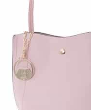 BJCAA17110 MK MICHEL KLEIN BAG(MK ミッシェルクラン バッグ) [軽量/チャーム付き]ウェーブカットステッチショルダーバッグ ピンク