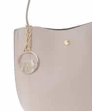 BJCAA17110 MK MICHEL KLEIN BAG(MK ミッシェルクラン バッグ) [軽量/チャーム付き]ウェーブカットステッチショルダーバッグ ピンク