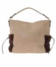 BJCAP03130 MK MICHEL KLEIN BAG(MK ミッシェルクラン バッグ) [抗菌/A4収納可]ファーポケットデザインショルダーバッグ ベージュ