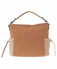 BJCAP03130 MK MICHEL KLEIN BAG(MK ミッシェルクラン バッグ) [抗菌/A4収納可]ファーポケットデザインショルダーバッグ ベージュ