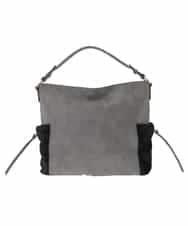 BJCAP03130 MK MICHEL KLEIN BAG(MK ミッシェルクラン バッグ) [抗菌/A4収納可]ファーポケットデザインショルダーバッグ ブラック