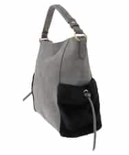 BJCAP03130 MK MICHEL KLEIN BAG(MK ミッシェルクラン バッグ) [抗菌/A4収納可]ファーポケットデザインショルダーバッグ ブラック