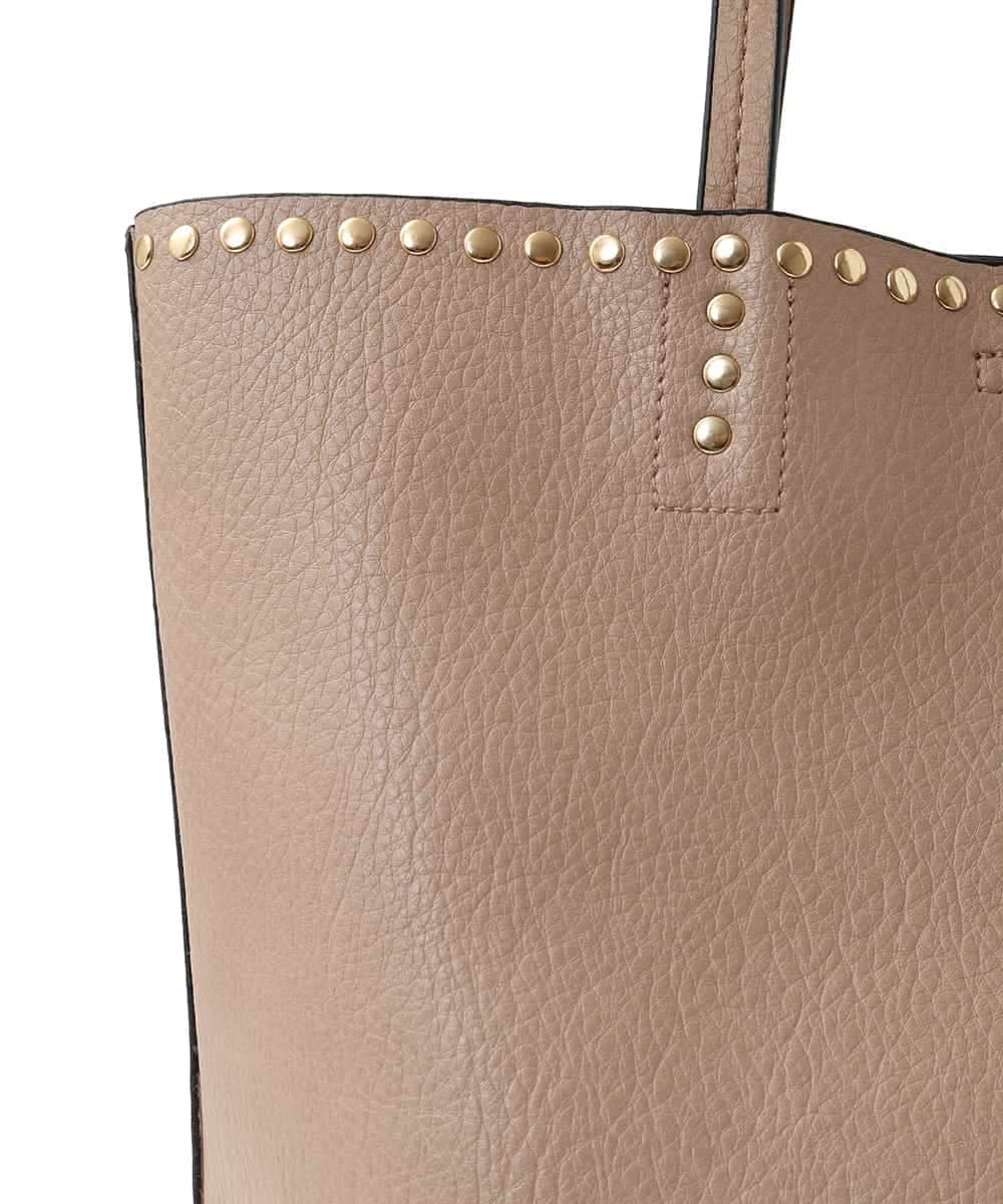 BJCAV25150 MK MICHEL KLEIN BAG(MK ミッシェルクラン バッグ) [インナーバッグ付き]スタッズデザイントートバッグ ベージュ