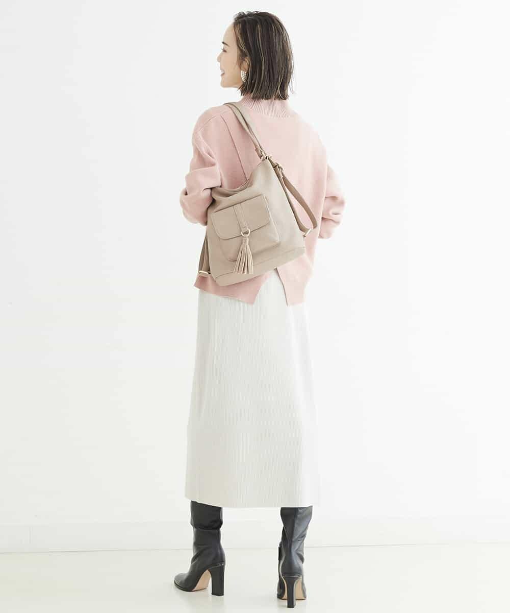 BJCEQ14130 MK MICHEL KLEIN BAG(MK ミッシェルクラン バッグ) 【販売停止】【2WAY】フェイクレザートートバッグ ベージュ