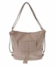 BJCEQ14130 MK MICHEL KLEIN BAG(MK ミッシェルクラン バッグ) 【販売停止】【2WAY】フェイクレザートートバッグ ベージュ