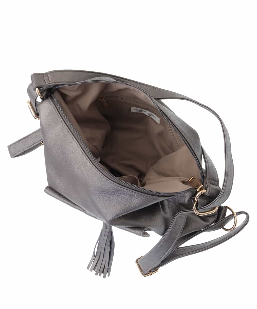 BJCEQ14130 MK MICHEL KLEIN BAG(MK ミッシェルクラン バッグ) 【販売停止】【2WAY】フェイクレザートートバッグ ブラック