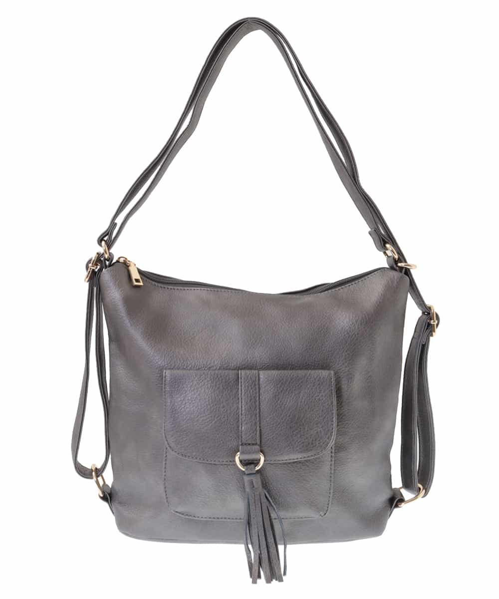 BJCEQ14130 MK MICHEL KLEIN BAG(MK ミッシェルクラン バッグ) 【販売停止】【2WAY】フェイクレザートートバッグ メタリックグレー