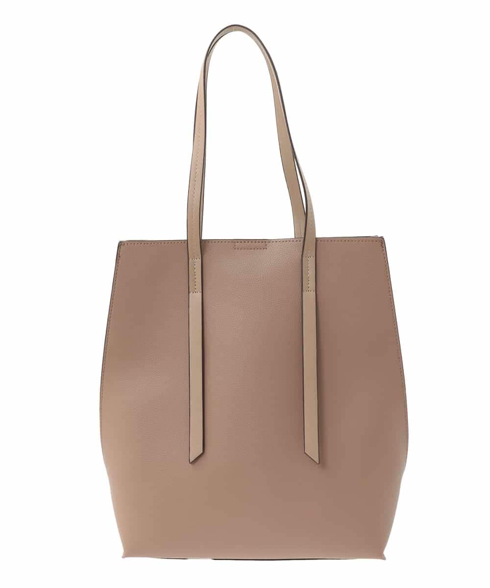 BJCEV06150 MK MICHEL KLEIN BAG(MK ミッシェルクラン バッグ) [ポーチ付き]合成皮革サイド配色トートバッグ ベージュ