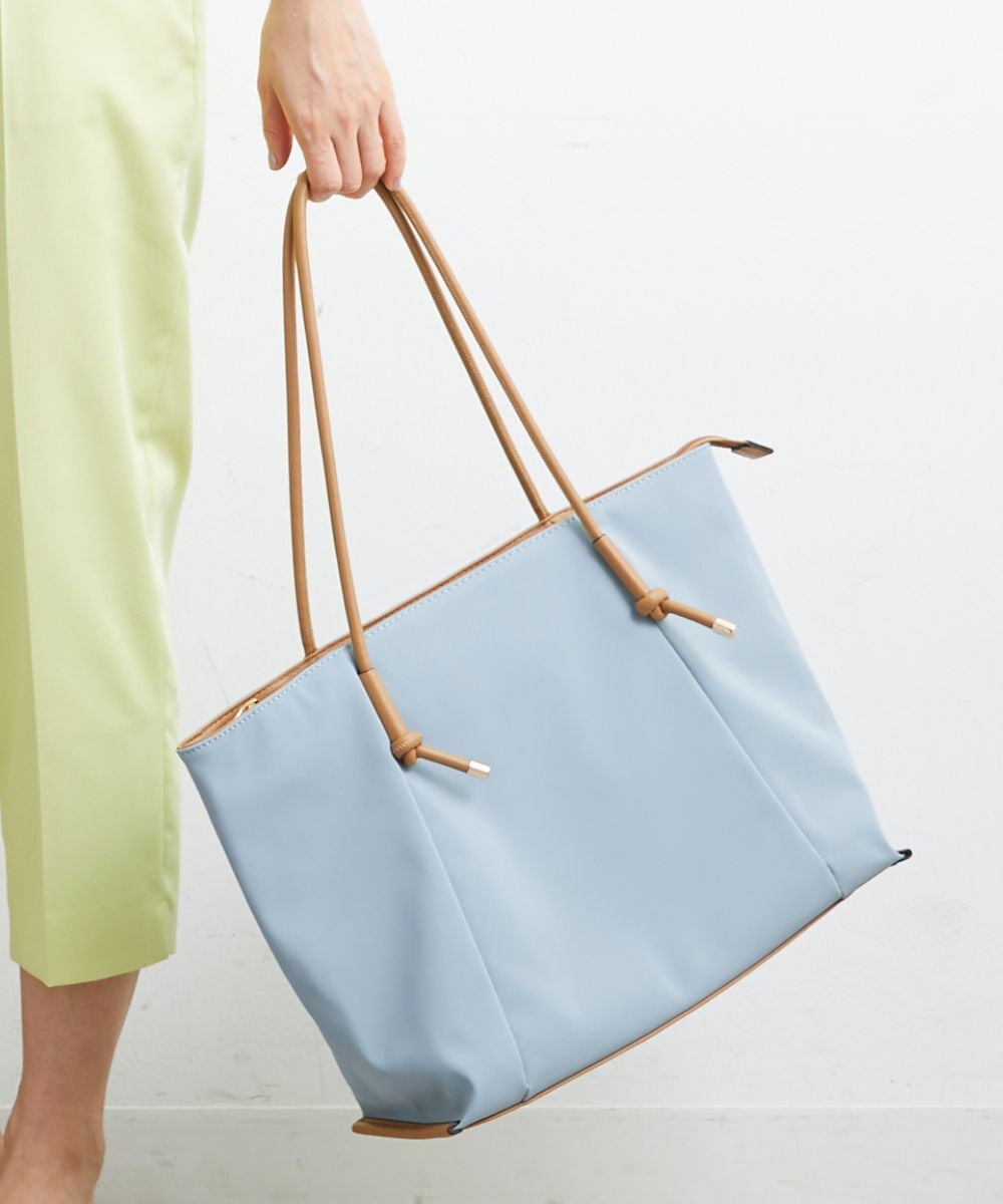 BJCGS51140 MK MICHEL KLEIN BAG(MK ミッシェルクラン バッグ) 【A4サイズ対応・抗菌加工】フェイクレザーアクセントトートバッグ ライトブルー