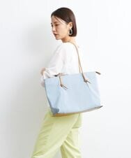 BJCGS51140 MK MICHEL KLEIN BAG(MK ミッシェルクラン バッグ) 【A4サイズ対応・抗菌加工】フェイクレザーアクセントトートバッグ ライトブルー