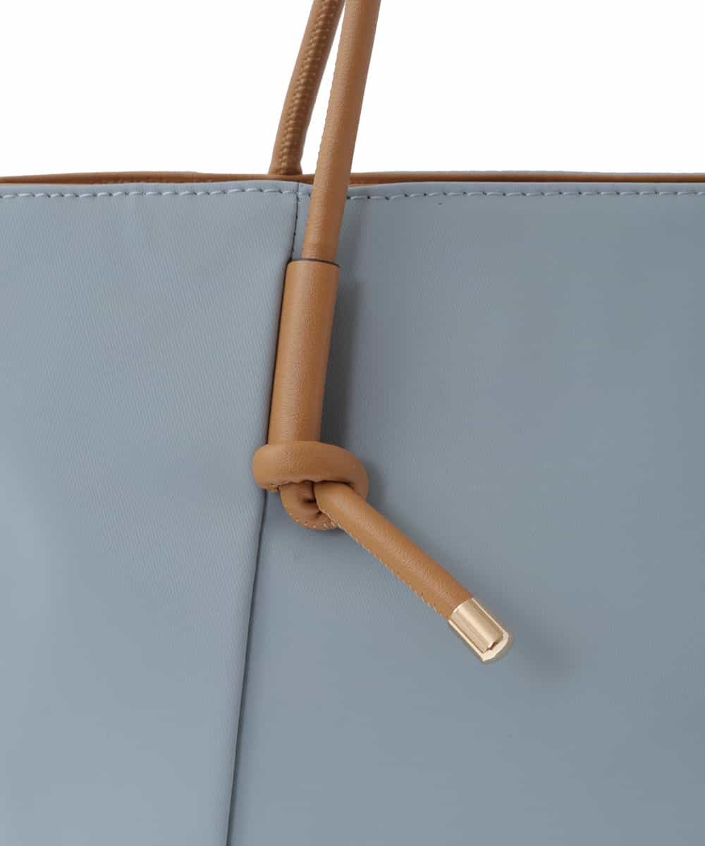 BJCGS51140 MK MICHEL KLEIN BAG(MK ミッシェルクラン バッグ) 【A4サイズ対応・抗菌加工】フェイクレザーアクセントトートバッグ ライトブルー
